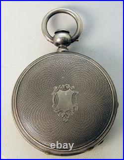 Rare 56.5mm 18's Coin Silver Hunting Case Paul Breton Pocket Watch K/W No Movt