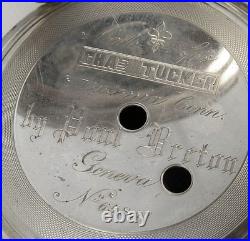 Rare 56.5mm 18's Coin Silver Hunting Case Paul Breton Pocket Watch K/W No Movt