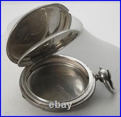 Rare 56.5mm 18's Coin Silver Hunting Case Paul Breton Pocket Watch K/W No Movt