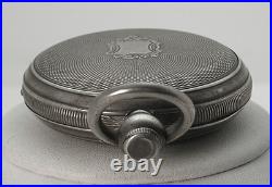Rare 56.5mm 18's Coin Silver Hunting Case Paul Breton Pocket Watch K/W No Movt