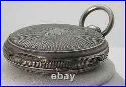 Rare 56.5mm 18's Coin Silver Hunting Case Paul Breton Pocket Watch K/W No Movt
