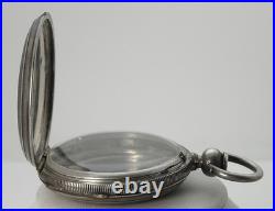 Rare 56.5mm 18's Coin Silver Hunting Case Paul Breton Pocket Watch K/W No Movt