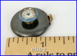 Rare Antique Button Hole Pocket Watch Gunmetal Case Art Deco Gent's Guilloche