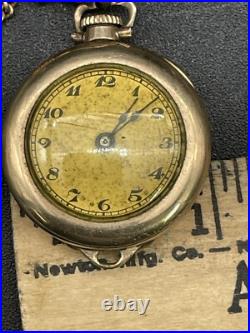 Rare Antique Wadsworth Referee Case Combine Watch Co Swiss Watch With Chain