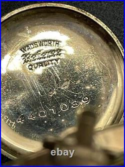 Rare Antique Wadsworth Referee Case Combine Watch Co Swiss Watch With Chain