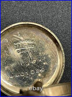 Rare Antique Wadsworth Referee Case Combine Watch Co Swiss Watch With Chain
