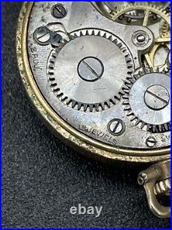 Rare Antique Wadsworth Referee Case Combine Watch Co Swiss Watch With Chain