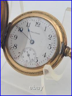 Rare Antique Waltham 12s Pocket Watch 7J Gold Filled 25yr Case C1910 Running
