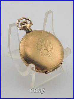 Rare Antique Waltham 12s Pocket Watch 7J Gold Filled 25yr Case C1910 Running