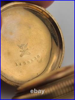 Rare Antique Waltham 12s Pocket Watch 7J Gold Filled 25yr Case C1910 Running