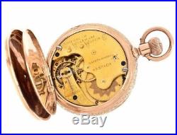 Rare Antique Waltham 14K Full Hunter Solid Gold Case Pocket Watch 6s Circa 1890
