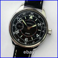 Rare Big Military DOXA Swiss Wristwatch in Steel Case STYLE Aviator Pilots WW2