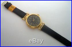 Rare Big Swiss ANTIQUE Wristwatch APOGEE Gilt Case
