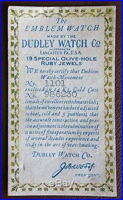 Rare Dudley Masonic Pocket Watch Series 1 with original case and documentation