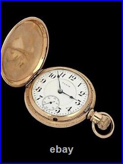 Rare Elgin Grade 348 21 J RR Pocket Watch Gold Filled Hunter Case Working