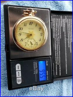 Rare Fancy Waltham 16s 14k Solid Gold Open Face Case 17j Awwco Pocket Watch
