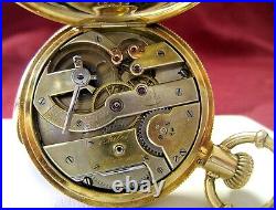 Rare Jules Jurgensen Copenhagen 18k Gold Pocket Watch 12535 Full Hunter Case