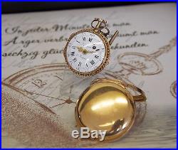 Rare Larpent & Jürgensen Spindel Taschenuhr 18K Gold pair case pocket watch
