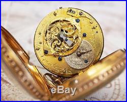 Rare Larpent & Jürgensen Spindel Taschenuhr 18K Gold pair case pocket watch