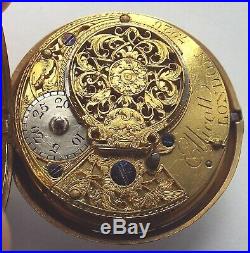 Rare Mint Mint All Original Verge Fusee Pair Gilt Pair Case P/watch Working