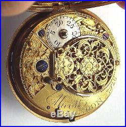 Rare Mint Mint All Original Verge Fusee Pair Gilt Pair Case P/watch Working