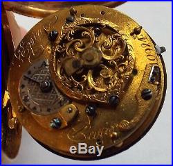 Rare Near Mint 3 Colour 18ct Gold Case Verge Fusee One Great Clean Watch