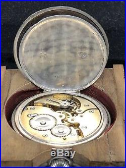 Rare Niello WW2 German. 800 Silver Pocket Watch In Case