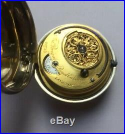 Rare Pair Cased Sterling Silver Fusee Cylinder Pocket Watch Fra. Perrigal 1804