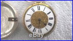 Rare Pocket Watch Pair Cased Verge Fusee B. MUSSON LOUTH YEAR 1859