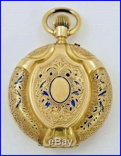 Rare Tobias Genève 14K gold enamel hunter case pocket watch for Imperial Russia