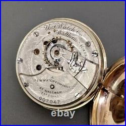 Rare U. S. Watch Company Waltham New Watch Co. Pocket Watch 18s Swing Out Case