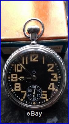 Rare Vintage Ww2 Waltham Military Pocket Watch Screw Case Working 21746