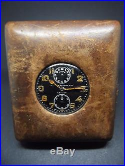 Rare WW1 era Silver ZENITH Alarm pocket watch with leather case. Fully working
