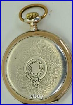 Rare antique Galonné silver case pocket watch c1900, fancy enamel dial