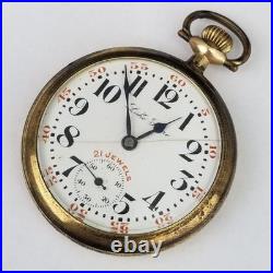Rare antique pocket watch 21 JEWEL Lake Shore Monitor 14k plated case