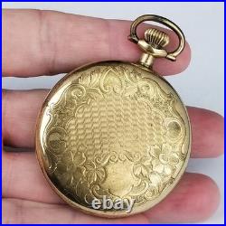 Rare antique pocket watch 21 JEWEL Lake Shore Monitor 14k plated case