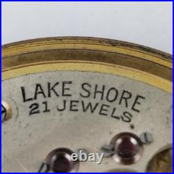 Rare antique pocket watch 21 JEWEL Lake Shore Monitor 14k plated case