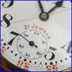 Rare antique pocket watch 21 JEWEL Lake Shore Monitor 14k plated case