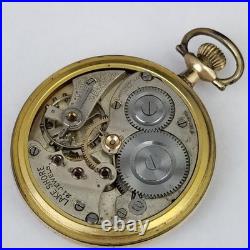 Rare antique pocket watch 21 JEWEL Lake Shore Monitor 14k plated case