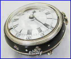 Rare silver pair cased verge fusee Pocket Watch Charles Clayton London 1762