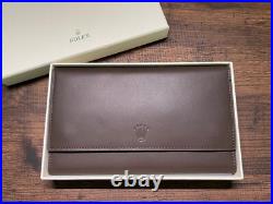 Rolex Brown Leather Triple Pocket Watch Travel Case Pouch VIP Gift