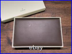 Rolex Brown Leather Triple Pocket Watch Travel Case Pouch VIP Gift