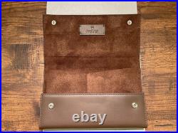 Rolex Brown Leather Triple Pocket Watch Travel Case Pouch VIP Gift