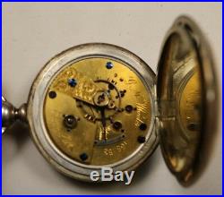Running No Key Elgin G. M. Wheeler Model 1 11 jewel 18s Coin Silver Case