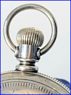 SB8 Waltham Crescent St. 21J Pocket Watch 1892 Coin Silver Fahys Case Railroad