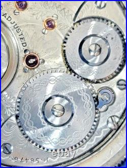 SB8 Waltham Crescent St. 21J Pocket Watch 1892 Coin Silver Fahys Case Railroad