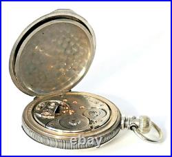 SB8 Waltham Crescent St. 21J Pocket Watch 1892 Coin Silver Fahys Case Railroad