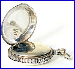 SB8 Waltham Crescent St. 21J Pocket Watch 1892 Coin Silver Fahys Case Railroad