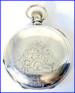 SB8 Waltham Crescent St. 21J Pocket Watch 1892 Coin Silver Fahys Case Railroad