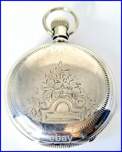 SB8 Waltham Crescent St. 21J Pocket Watch 1892 Coin Silver Fahys Case Railroad